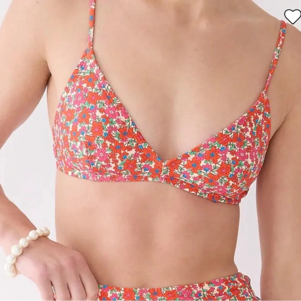 NEW J.Crew French Bikini Top Brilliant‎ Blooms Size 2X
